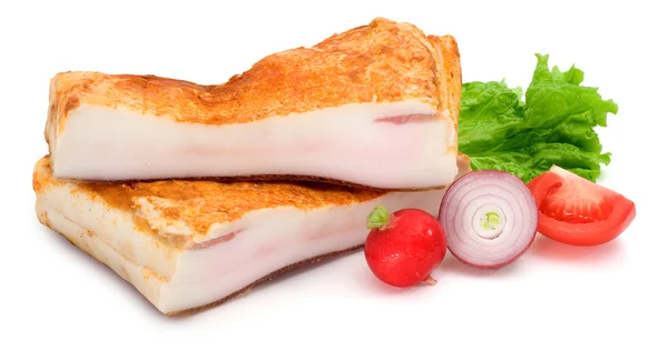 Speck halbiert, Gemüse — Stockfoto