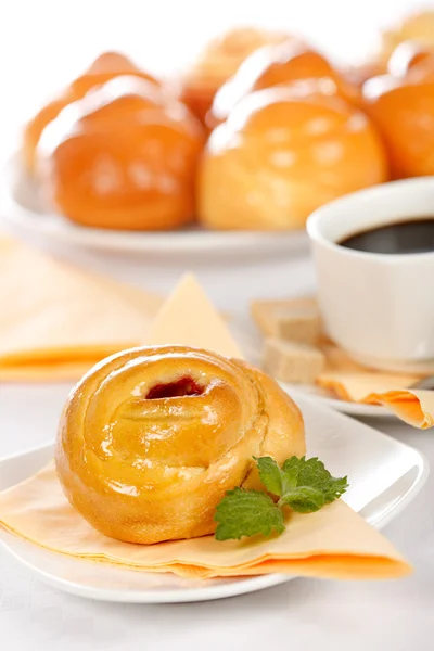 Macro of sweet cake breakfast — Stock Photo, Image