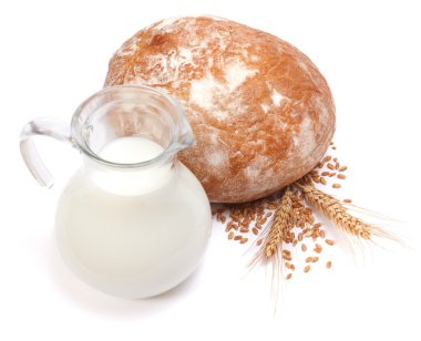 küçük ekmek, süt ve buğday