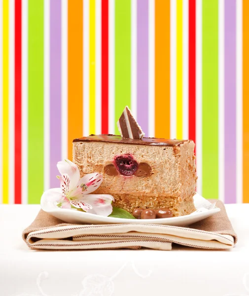 Chocolate mousse cake — Stock Photo, Image
