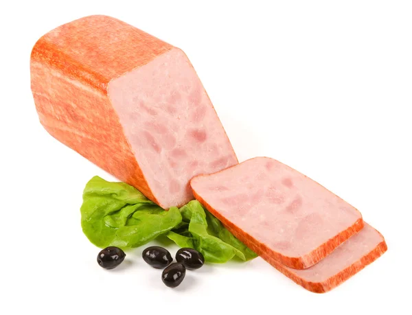 Pressed ham and slices — Stock Photo, Image