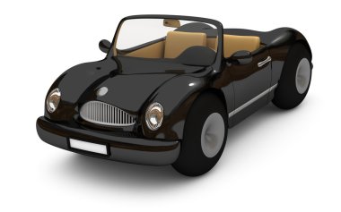 siyah bir araba 3D render