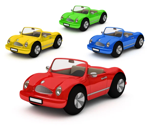 3d-rendu de voitures colorées voiture — Photo