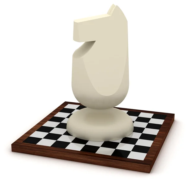 Big knight (horse) on chessboard — Stock Photo, Image