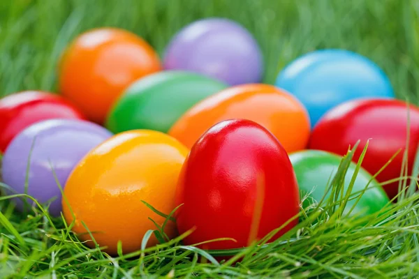 Closeup view of colorful easter eggs — Stock Photo, Image
