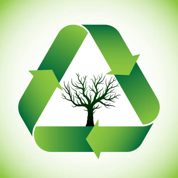Árbol en símbolo de reciclaje — Archivo Imágenes Vectoriales