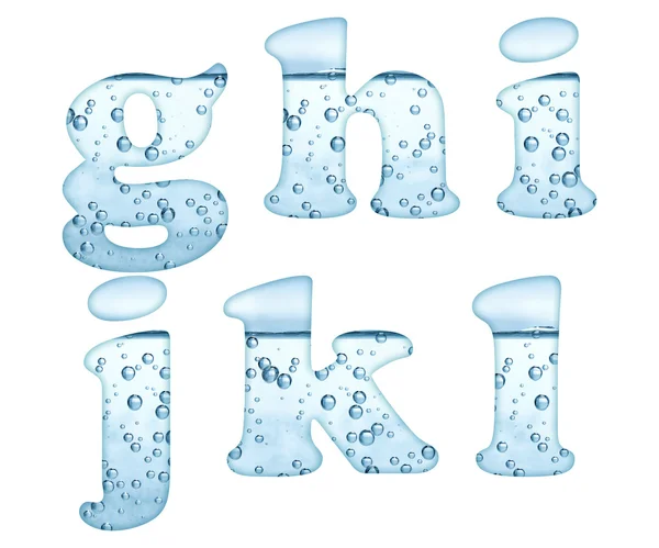 Caracteres de agua mineral en blanco — Foto de Stock