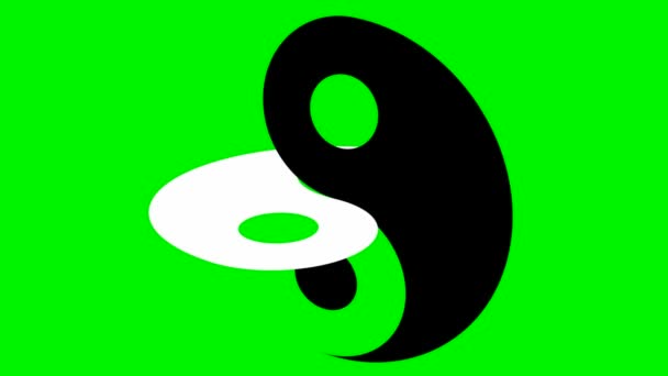 Símbolo yin yang rotativo — Vídeo de Stock