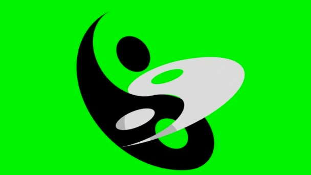 Rotation yin yang symbole — Video