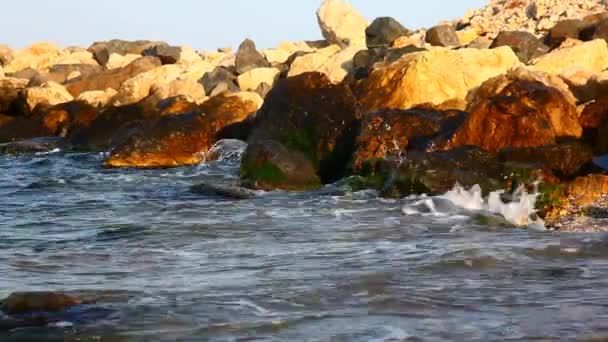 Vista lateral das ondas do mar — Vídeo de Stock