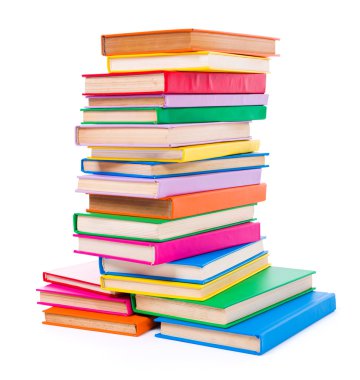 Colorful stacked books clipart