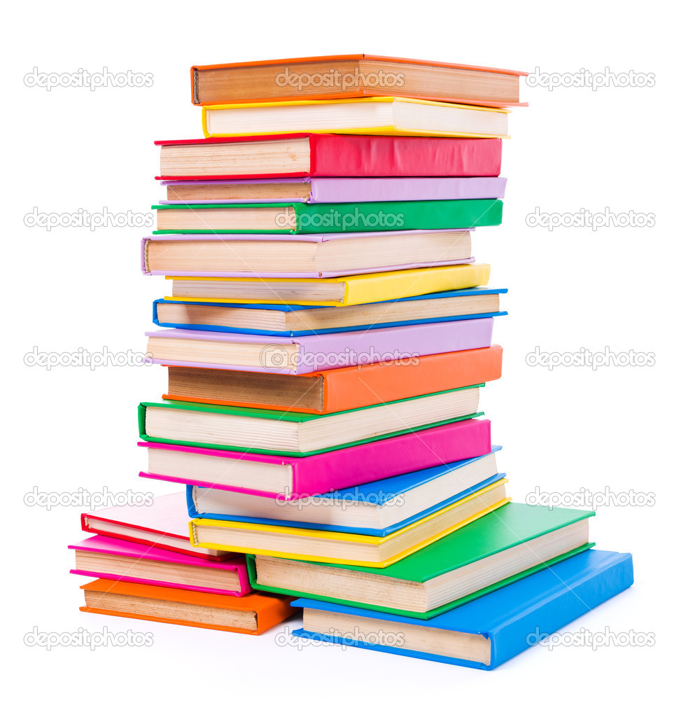 Colorful stacked books