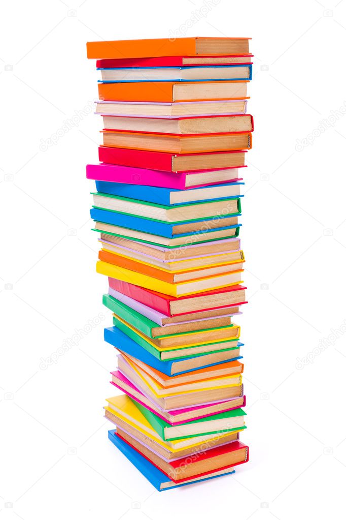 Colorful stacked books