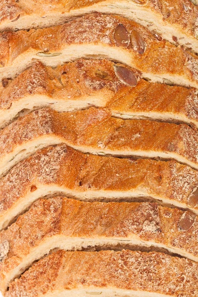 Dilimlenmiş ekmek Üstten Görünüm — Stok fotoğraf