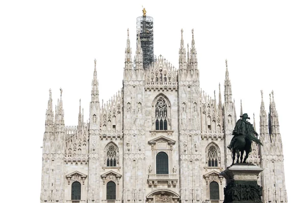 Katedra w Mediolanie na białym tle — Zdjęcie stockowe
