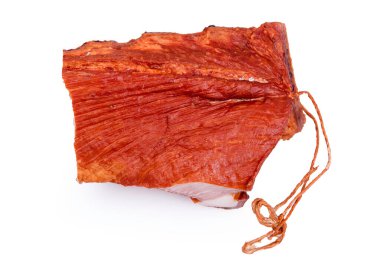 Tütsülenmiş kaburga, beyaz arka plan, izole edilmiş