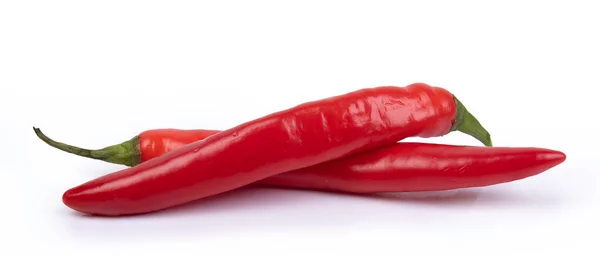 Chili Peppar Vit Bakgrund Chilipeppar Isolerad Varm Peppar — Stockfoto