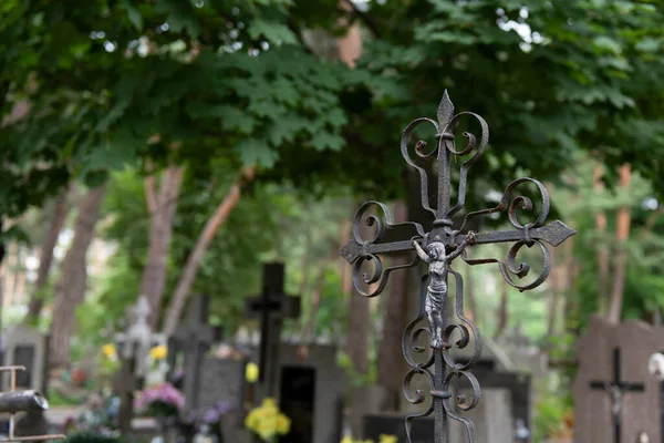 Cimitero Dell Europa Orientale Candele Fiori — Foto Stock