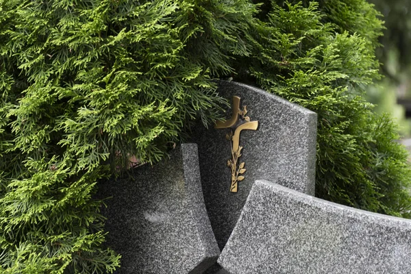 Eastern Europe Cemetery Candles Flowers — Stock Photo, Image