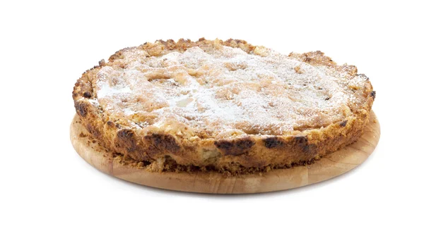 Torta di mele su un piatto di legno — Foto Stock