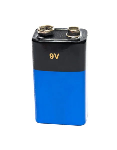 Синий 9В-аккумулятор — стоковое фото