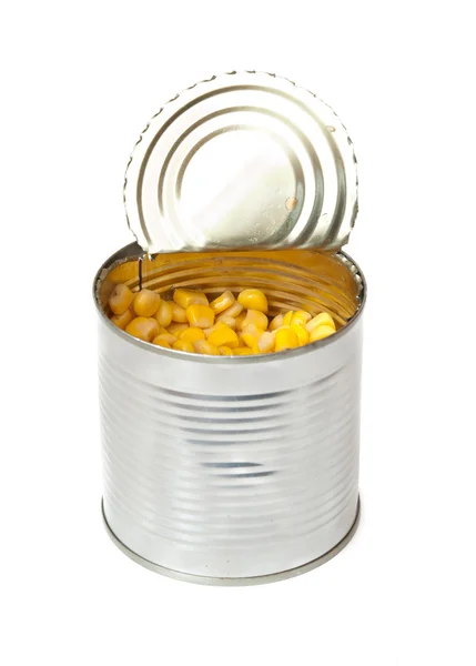 Plechovky kukuřice — Stock fotografie