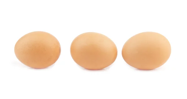 Tre uova isolate — Foto Stock
