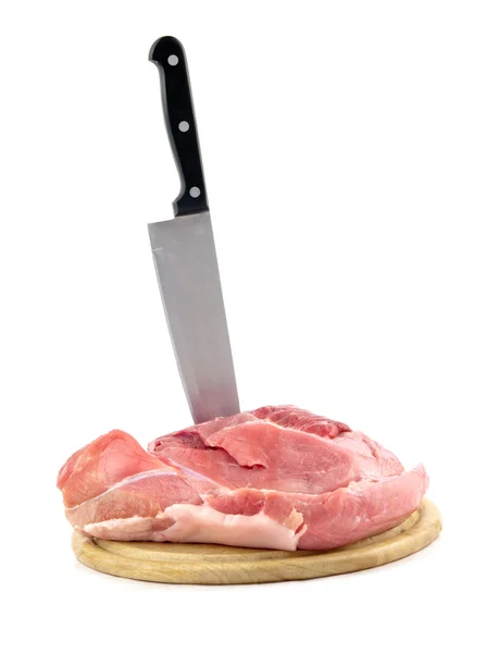 Meat and knife — Stock Photo, Image