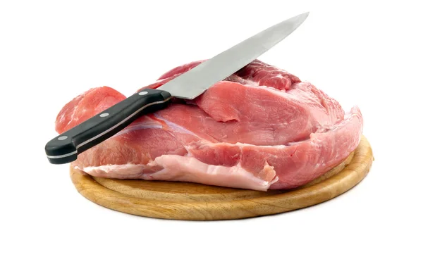 Meat and knife — Stock Photo, Image