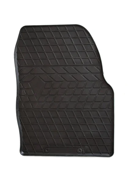 Tapis Caoutchouc Noir Pour Voiture Isolée Sur Blanc — Photo