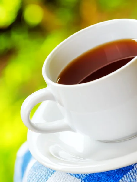 Taza de té sobre fondo natural — Foto de Stock