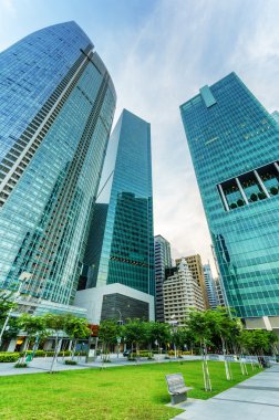 Singapur finans bölgesi içinde gökdelenler