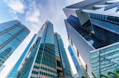 Skyscrapers in financial district of Singapore clipart