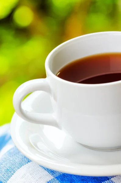 Taza de té sobre fondo natural — Foto de Stock