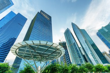 Singapur finans bölgesi içinde gökdelenler