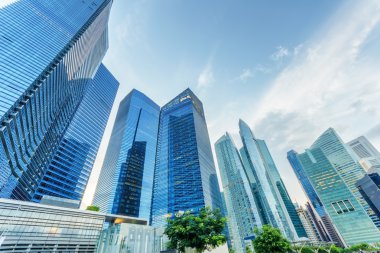 Singapur finans bölgesi içinde gökdelenler