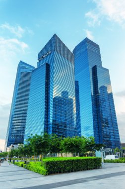 Singapur finans bölgesi içinde gökdelenler