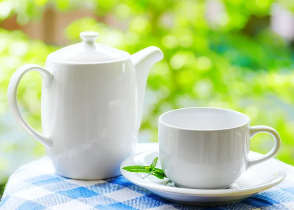 Cup of tea on nature background — Stock Photo, Image