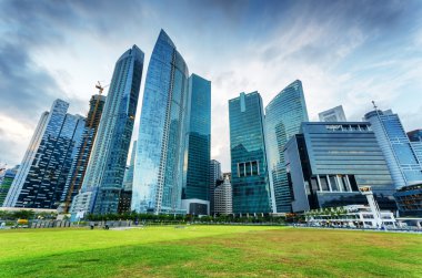Singapur finans bölgesi içinde gökdelenler