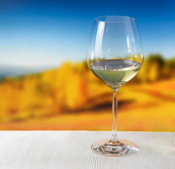 Glas Wein auf Naturhintergrund — Stockfoto