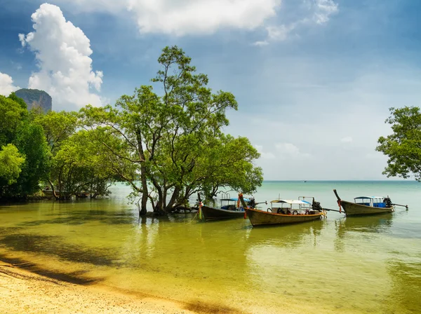 Barche tradizionali tailandesi. Provincia di Krabi, Thailandia — Foto Stock