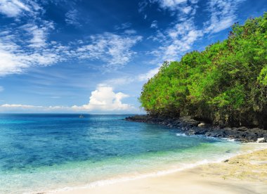 tropikal plaj. Padangbai, bali, Endonezya
