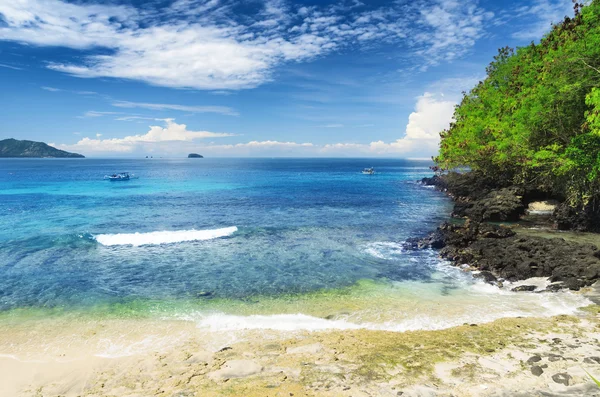 Tropická pláž. Padangbai, bali, Indonésie — Stock fotografie