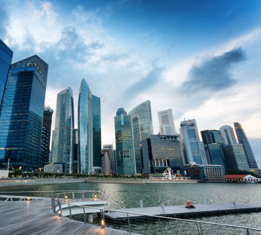 Singapur finans bölgesi içinde gökdelenler