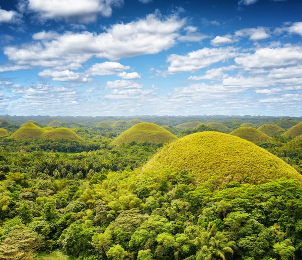 Chocolade heuvels op Bohol op het gelijknamige eiland, Filippijnen — Stockfoto