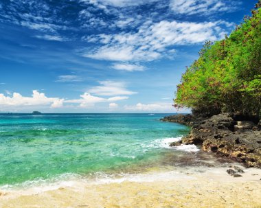 tropikal plaj. Padangbai, bali, Endonezya