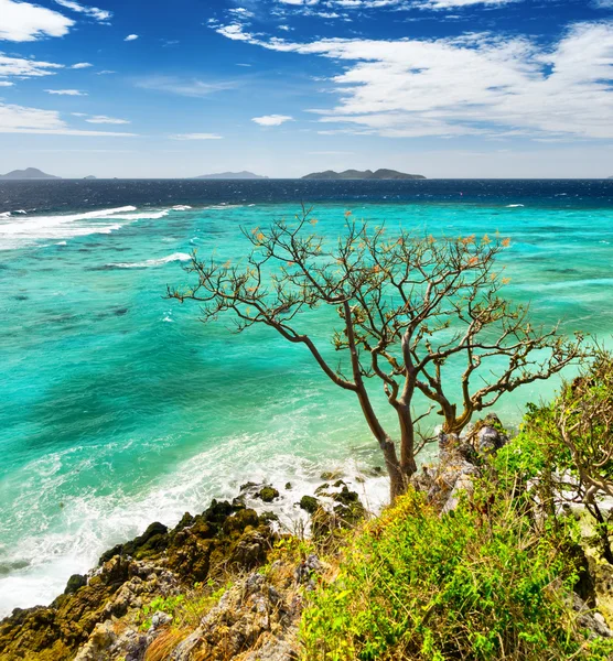 Weißer Sandstrand. Insel Malcapuya, Philippinen — Stockfoto