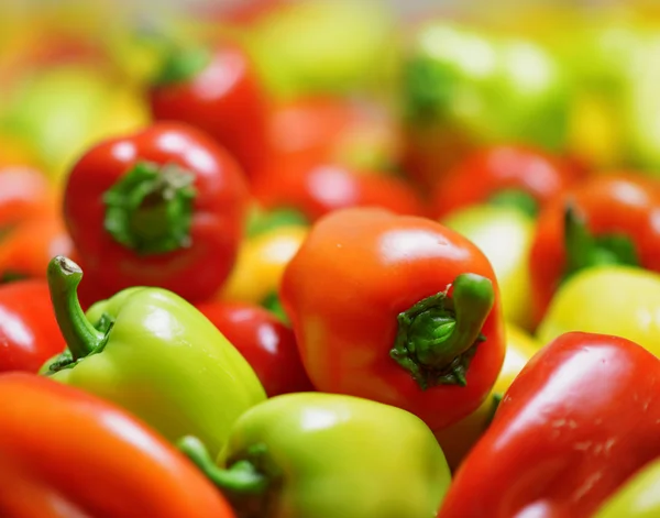 Fresh sweet peppers. Vegetable background — Stock Photo, Image