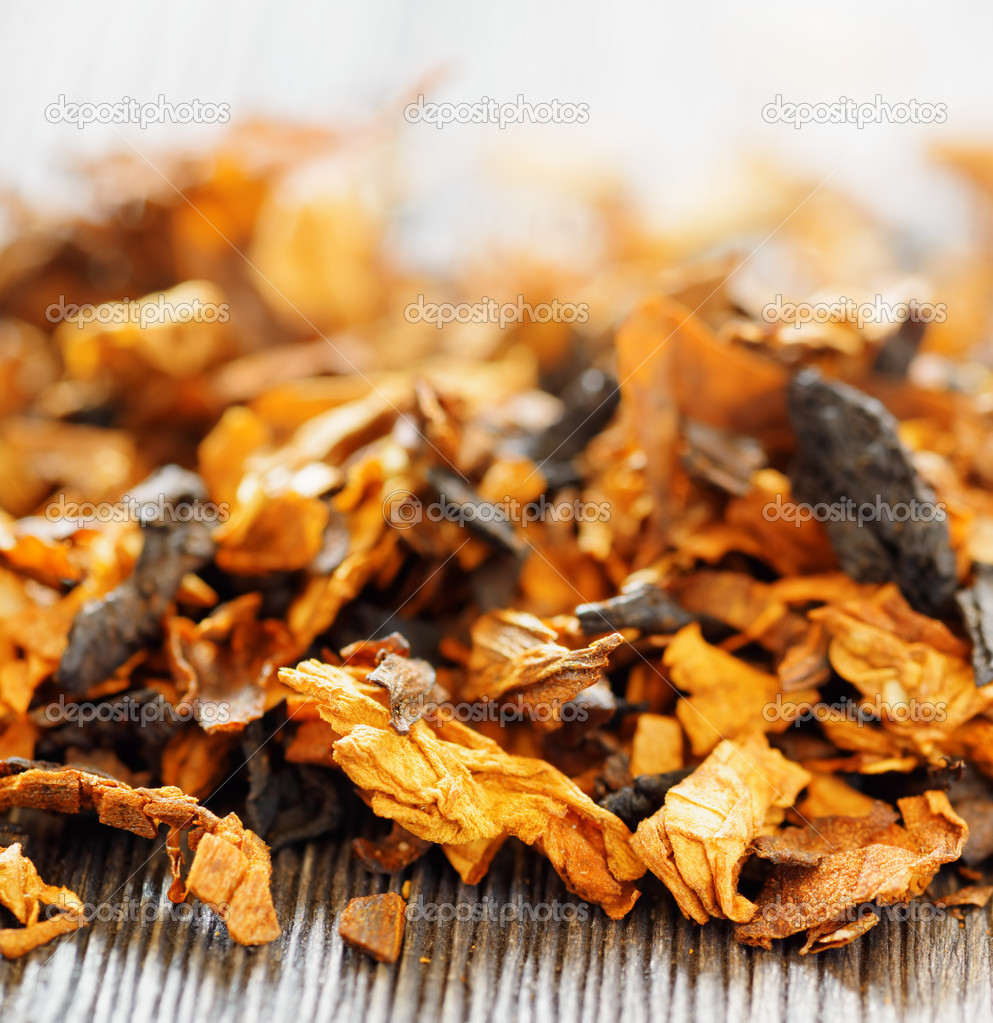Pipe tobacco. Shallow depth of field. 