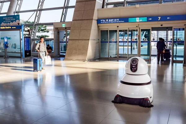 Szöul Dél Korea 2017 Október Repülőtéri Takarító Robotja Incheon Repülőtér — Stock Fotó